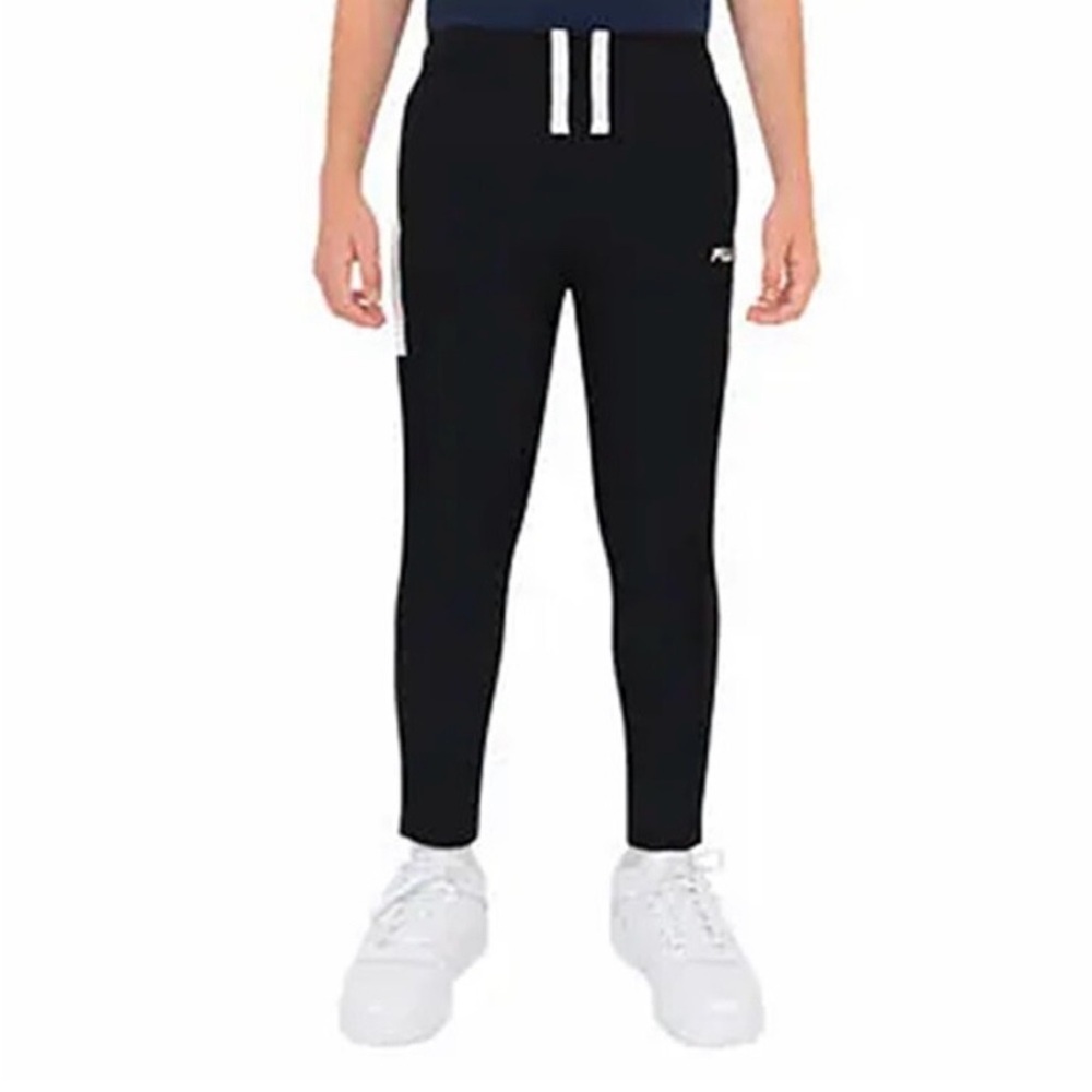 Fila Black Joggers with Drawstring Waistband and Tapered Fit